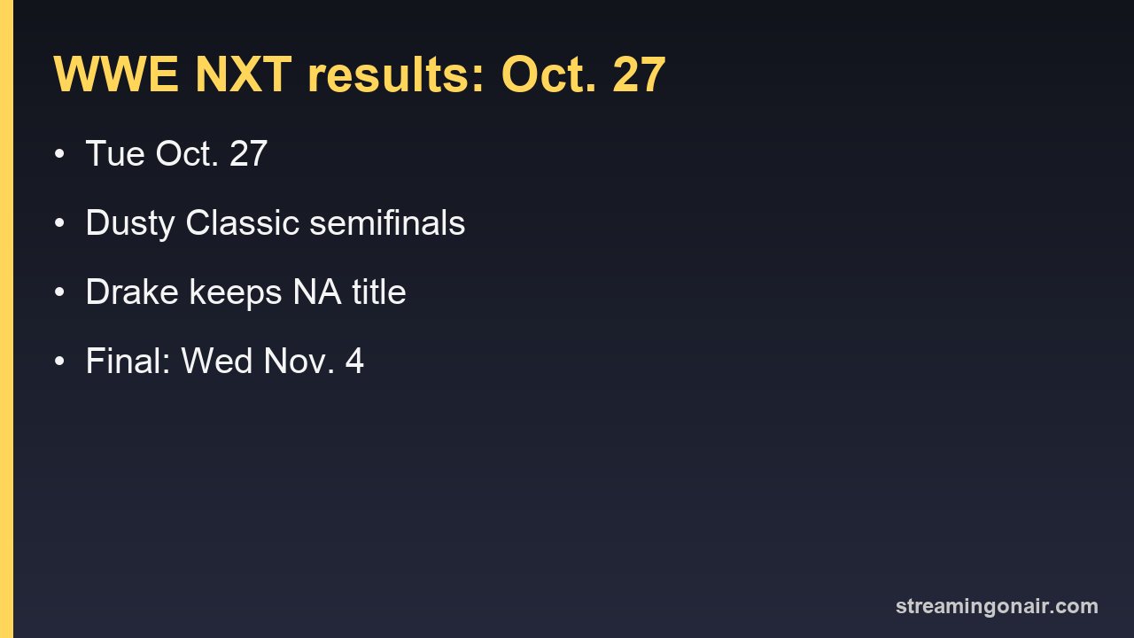 WWE NXT results from Tuesday, Oct. 27: tournament semifinal winners and a North American title defense